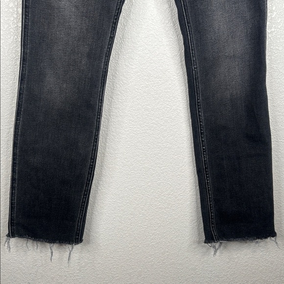 Re/Done Black Wash Button Fly Distressed Hem Skinny High Rise Jeans Size 28 - Picture 3 of 9